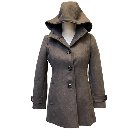 Kenneth Cole Gray Wool Blend Hoodie Winter Jacket Size: 2P - Picture 1 of 11